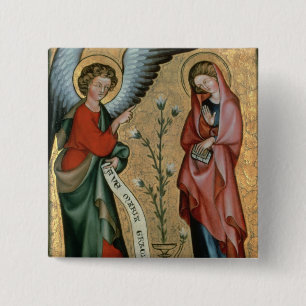 Bóton Quadrado 5.08cm O aviso, c.1330 (óleo no painel)