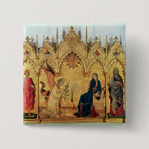 Bóton Quadrado 5.08cm O aviso com St Margaret e St.