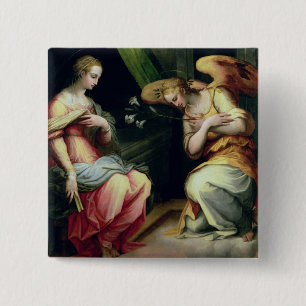 Bóton Quadrado 5.08cm O aviso (óleo no painel) 3