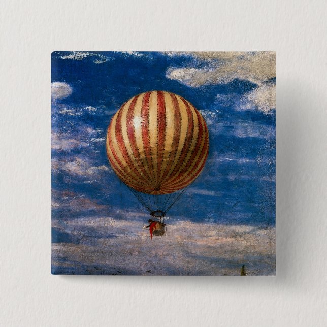 Bóton Quadrado 5.08cm O balão, 1878 (Frente)