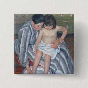 Bóton Quadrado 5.08cm O banho da criança, 1893 (óleo em canvas)