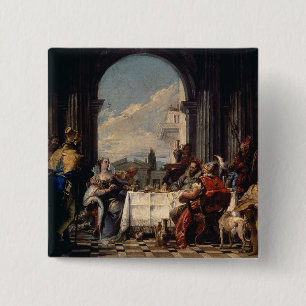 Bóton Quadrado 5.08cm O banquete de Anthony e de Cleopatra, c.1744 (óle