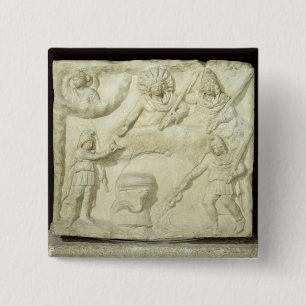 Bóton Quadrado 5.08cm O banquete de Mithras e do Sun
