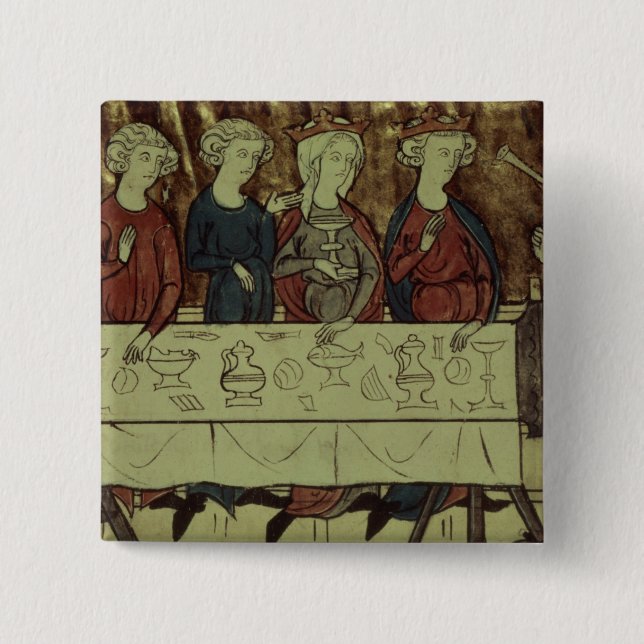 Bóton Quadrado 5.08cm O banquete do aniversário de Nubien, rei de (Frente)