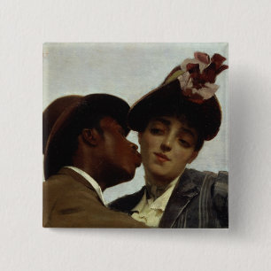 Bóton Quadrado 5.08cm O beijo, 1887