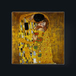 Bóton Quadrado 5.08cm O beijo por Gustavo Klimt<br><div class="desc">A folha do beijo,  do óleo e de ouro nas canvas,  1907-1908. Belvedere de Österreichische Galerie,  Viena, </div>