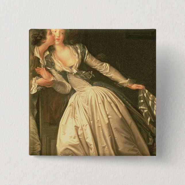 Bóton Quadrado 5.08cm O beijo roubado, c.1788 (Frente)