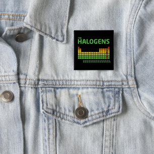 Bóton Quadrado 5.08cm O botão banda Halogens