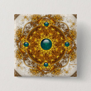 Bóton Quadrado 5.08cm O botão dourado da orquestra