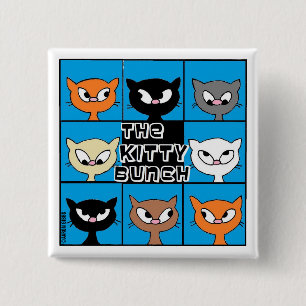 Bóton Quadrado 5.08cm O Botão Quadrado Kitty Bunch