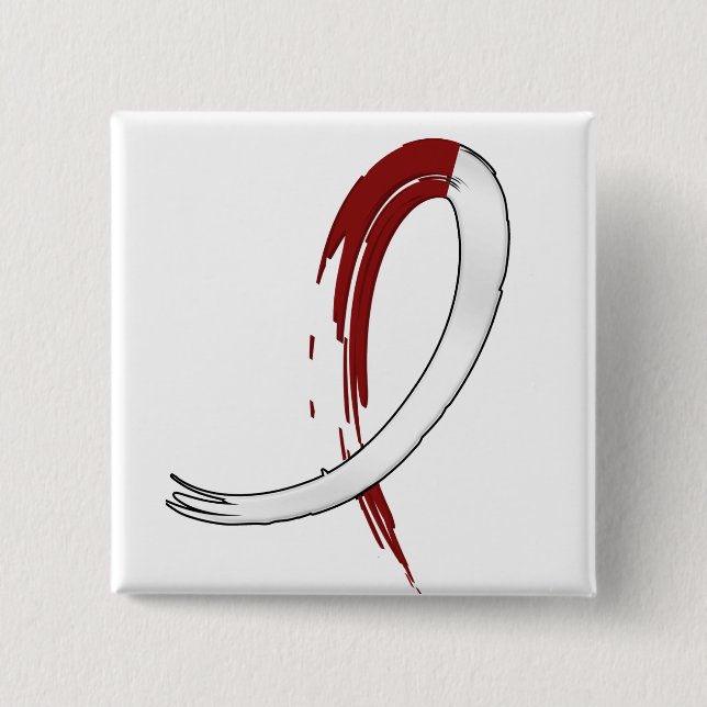 Bóton Quadrado 5.08cm O Burgungy do cancer principal do pescoço e fita (Frente)