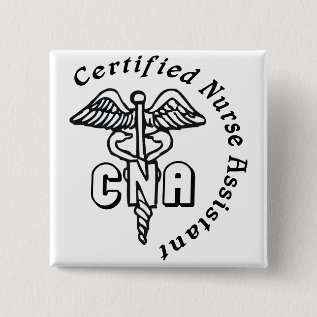 BÓTON QUADRADO 5.08CM O CADUCEUS PODE ASSISTENTE DA ENFERMEIRA (Frente)