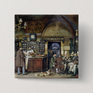 Bóton Quadrado 5.08cm O café em Roma, 1856