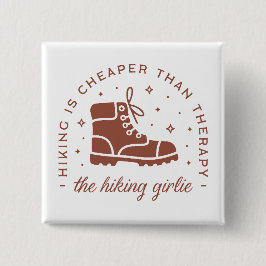 Bóton Quadrado 5.08cm O caminhar é mais barato do que a menininha de ter