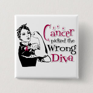 Bóton Quadrado 5.08cm O cancer do mieloma múltiplo escolheu a diva