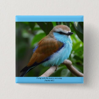 Bóton Quadrado 5.08cm O canta até o senhor um botão novo da canção