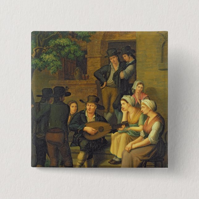 Bóton Quadrado 5.08cm O cantor cego, 1828 (Frente)