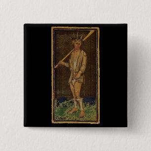 Bóton Quadrado 5.08cm O cartão de Tarot do tolo