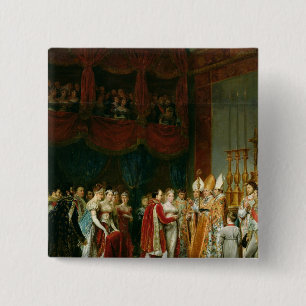 Bóton Quadrado 5.08cm O casamento de Napoleon mim e Marie
