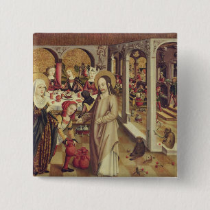 Bóton Quadrado 5.08cm O casamento em Cana, c.1500