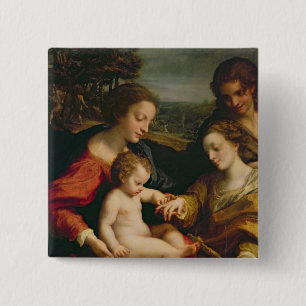 Bóton Quadrado 5.08cm O casamento místico de St. Catherine de