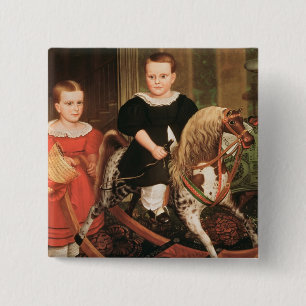 Bóton Quadrado 5.08cm O cavalo do passatempo, c.1840