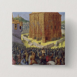 Bóton Quadrado 5.08cm O cerco de Jerusalem por Nebuchadnezzar