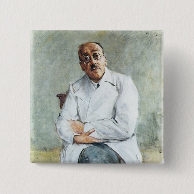 Bóton Quadrado 5.08cm O cirurgião (por Max Liebermann) (Frente)