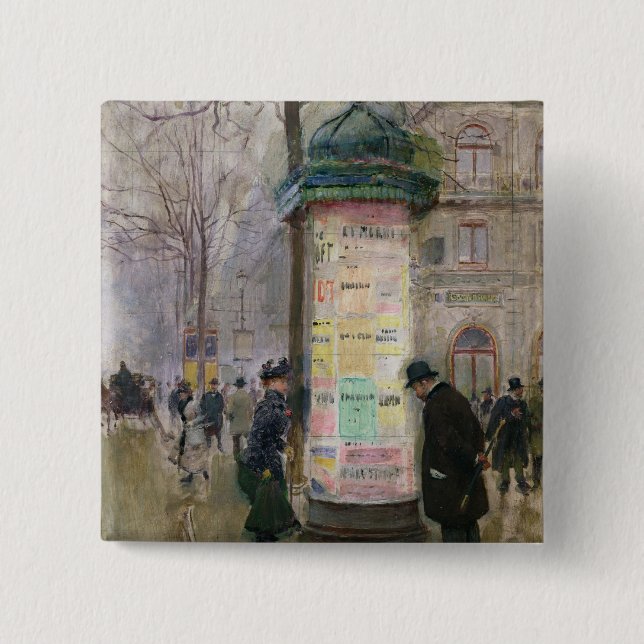 Bóton Quadrado 5.08cm O Colonne Morris, c.1885 (Frente)