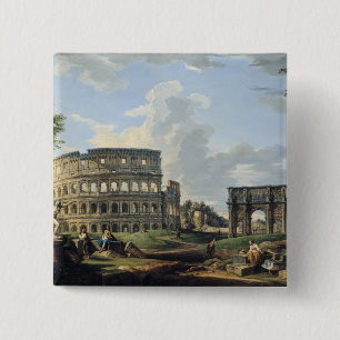 Bóton Quadrado 5.08cm O Colosseum e o arco de Constantim