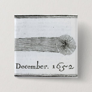 Bóton Quadrado 5.08cm O cometa de Charles, em dezembro de 1652