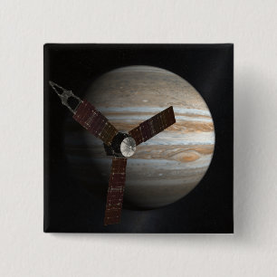 Bóton Quadrado 5.08cm O conceito do artista da nave espacial de Juno