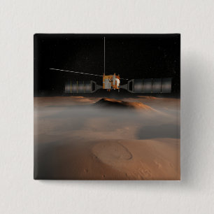 Bóton Quadrado 5.08cm O conceito do artista da nave espacial de Mars