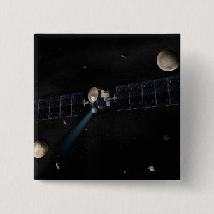 Bóton Quadrado 5.08cm O conceito do artista da nave espacial do