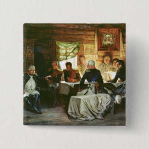 Bóton Quadrado 5.08cm O Conselho da guerra em Fili em 1812, 1882