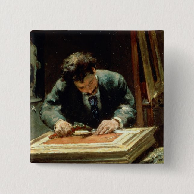 Bóton Quadrado 5.08cm O conspirador de imagem, 1878 (Frente)