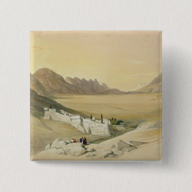 Bóton Quadrado 5.08cm O convento de St. Catherine, monte Sinai (Frente)