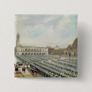 Bóton Quadrado 5.08cm O corpo expedicionário espanhol em Vera Cruz