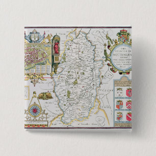 Bóton Quadrado 5.08cm O Countie de Nottingham, gravado por Jodocus