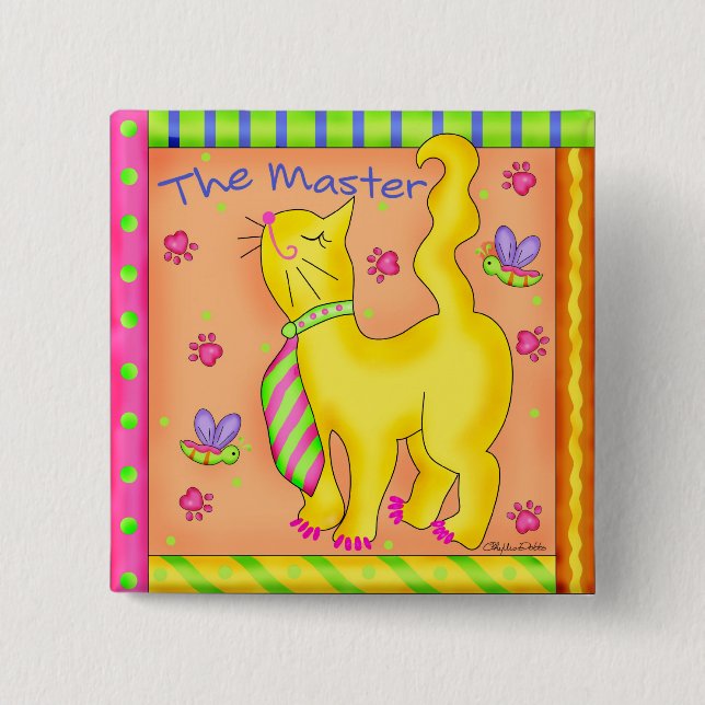 Bóton Quadrado 5.08cm O Crachá de Botão Quadrado Mestre (Frente)