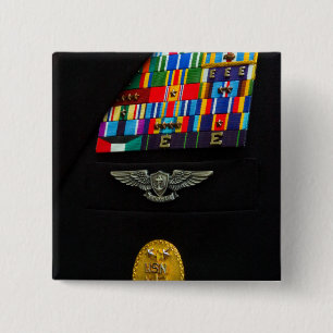 Bóton Quadrado 5.08cm O crachá principal do comando
