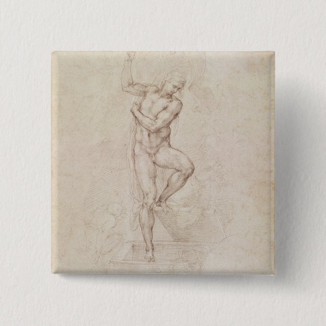 Bóton Quadrado 5.08cm O cristo aumentado (Frente)