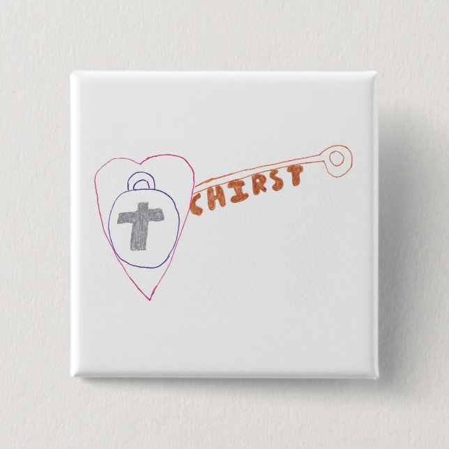 Bóton Quadrado 5.08cm O cristo é o Crachá Key Square (Frente)