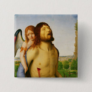 Bóton Quadrado 5.08cm O cristo inoperante apoiado por um anjo, c.1475/78
