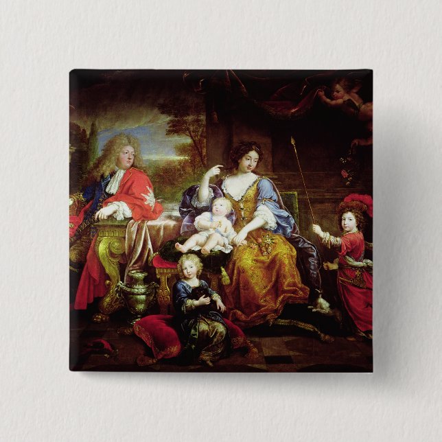 Bóton Quadrado 5.08cm O Dauphin grande com sua esposa (Frente)