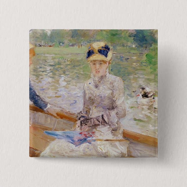Bóton Quadrado 5.08cm O dia de verão, 1879 (Frente)