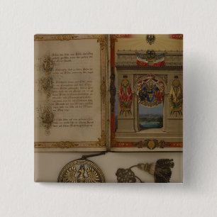 Bóton Quadrado 5.08cm O Diploma do príncipe que investe Otto von
