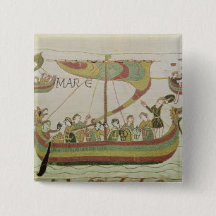 Bóton Quadrado 5.08cm O duque William de Normandy cruza o mar