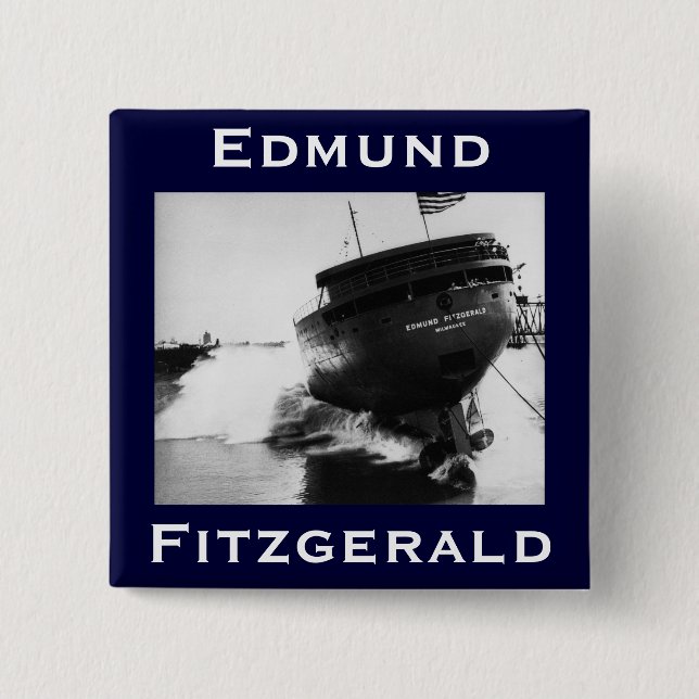 Bóton Quadrado 5.08cm O Edmund Fitzgerald (Frente)
