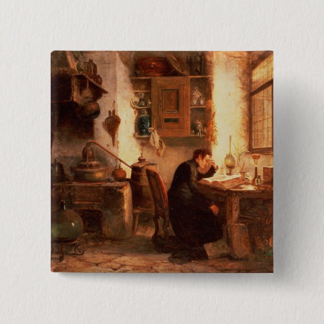 Bóton Quadrado 5.08cm O estudante da química e da farmácia (Frente)